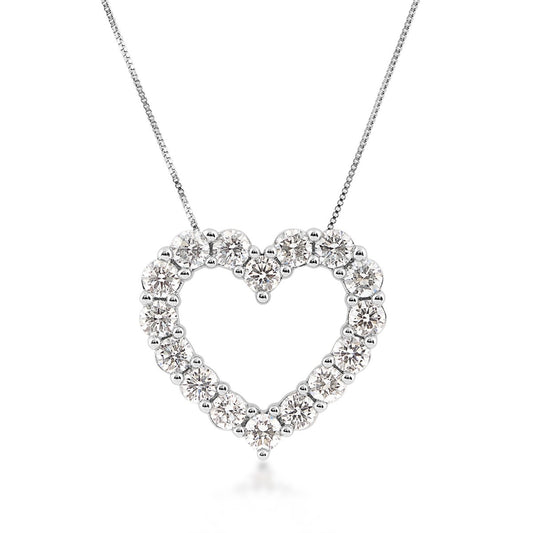 Adamante 1 ct. tw. Lab-Grown Diamond Heart Pendant in 14K White Gold