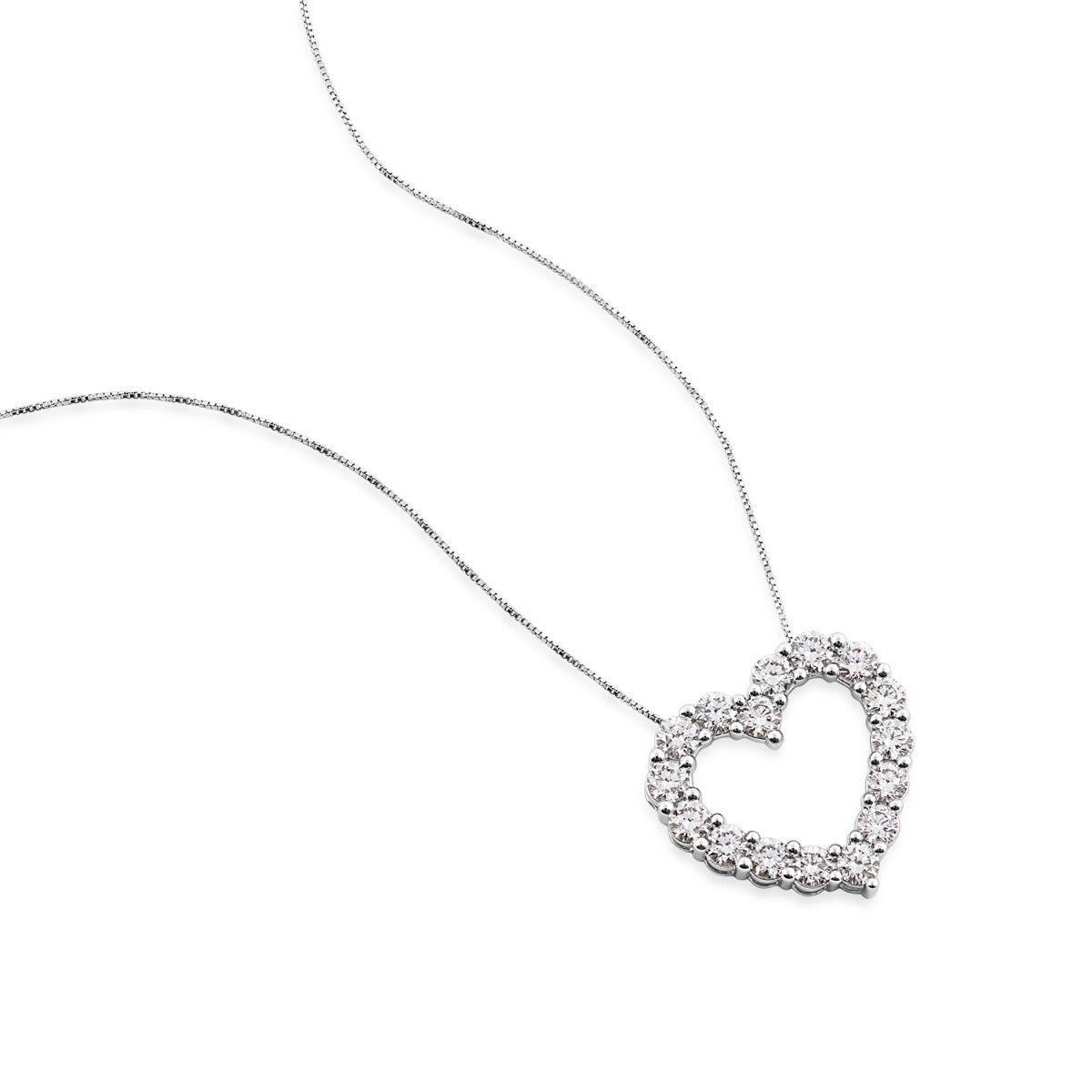 Adamante 1 ct. tw. Lab-Grown Diamond Heart Pendant in 14K White Gold front view