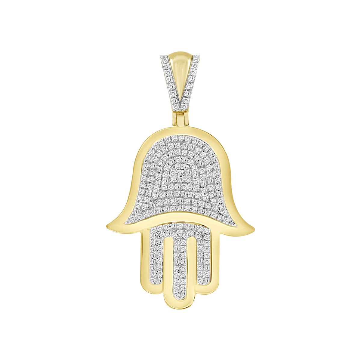 1/2 ct. tw. Diamond Hamsa Pendant in 10K Yellow Gold