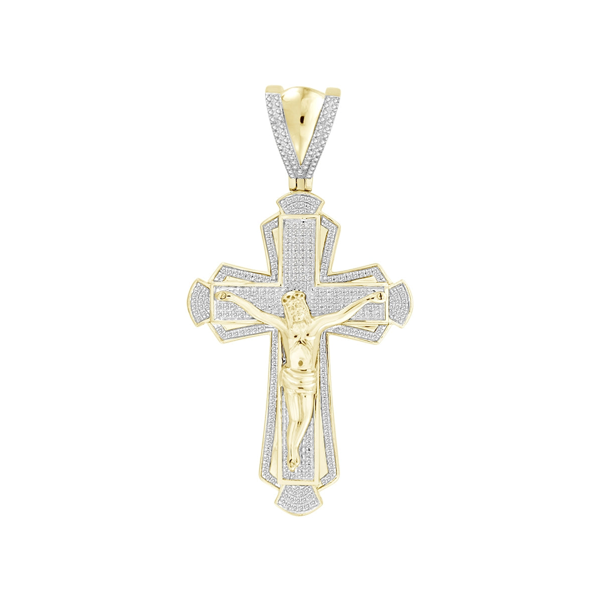 3/4 ct. tw. Diamond Crucifix Pendant in 10K Yellow Gold