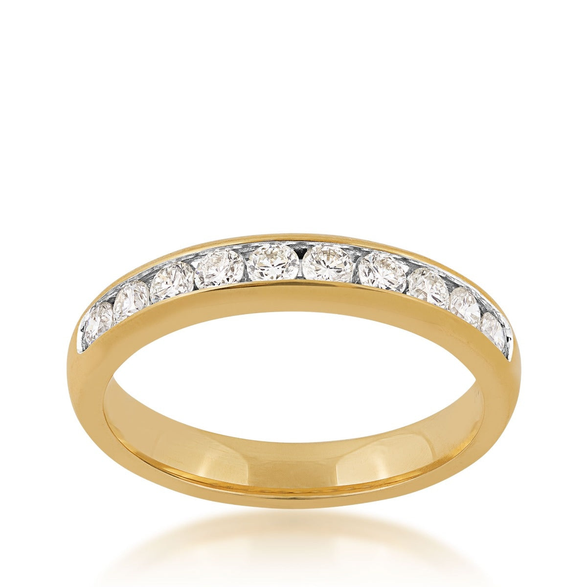 1/2 ct. tw. Round Brilliant Diamond Channel Set Anniversary Ring in 14K Yellow Gold