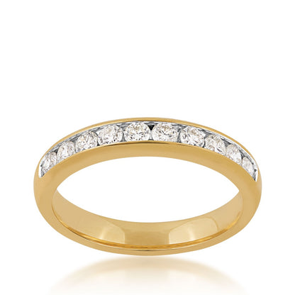 1/2 ct. tw. Round Brilliant Diamond Channel Set Anniversary Ring in 14K Yellow Gold