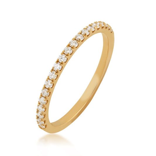 1/4 ct. tw. 20-Stone Diamond Anniversary Band in 14K Yellow Gold front view