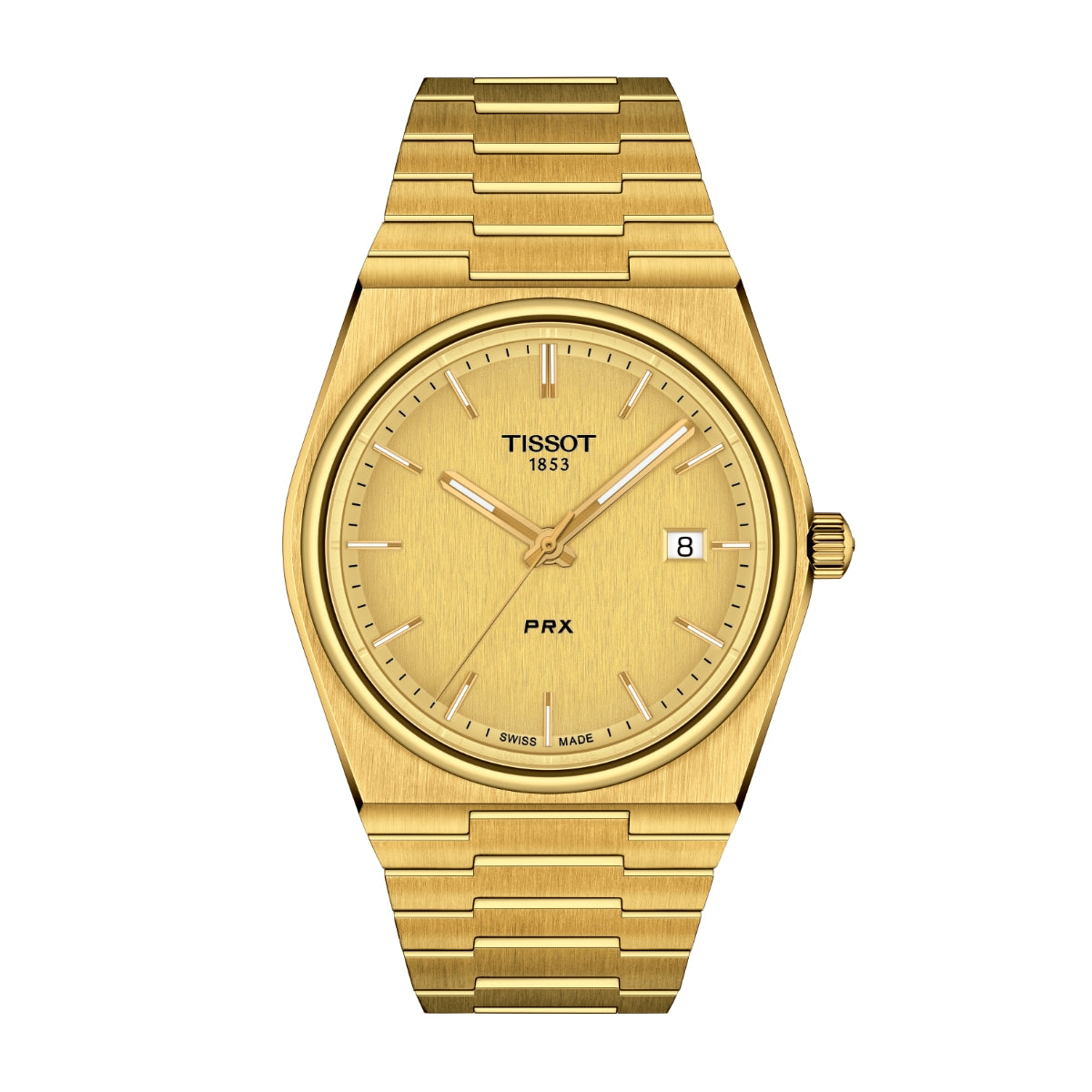 Tissot Men's PRX Gold-Tone Stainless Steel Watch with Champagne Dial