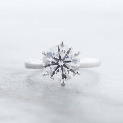 Adamante 3 ct. tw. Lab-Grown Round Brilliant Diamond Solitaire Engagement Ring in 14K White Gold close-up detail
