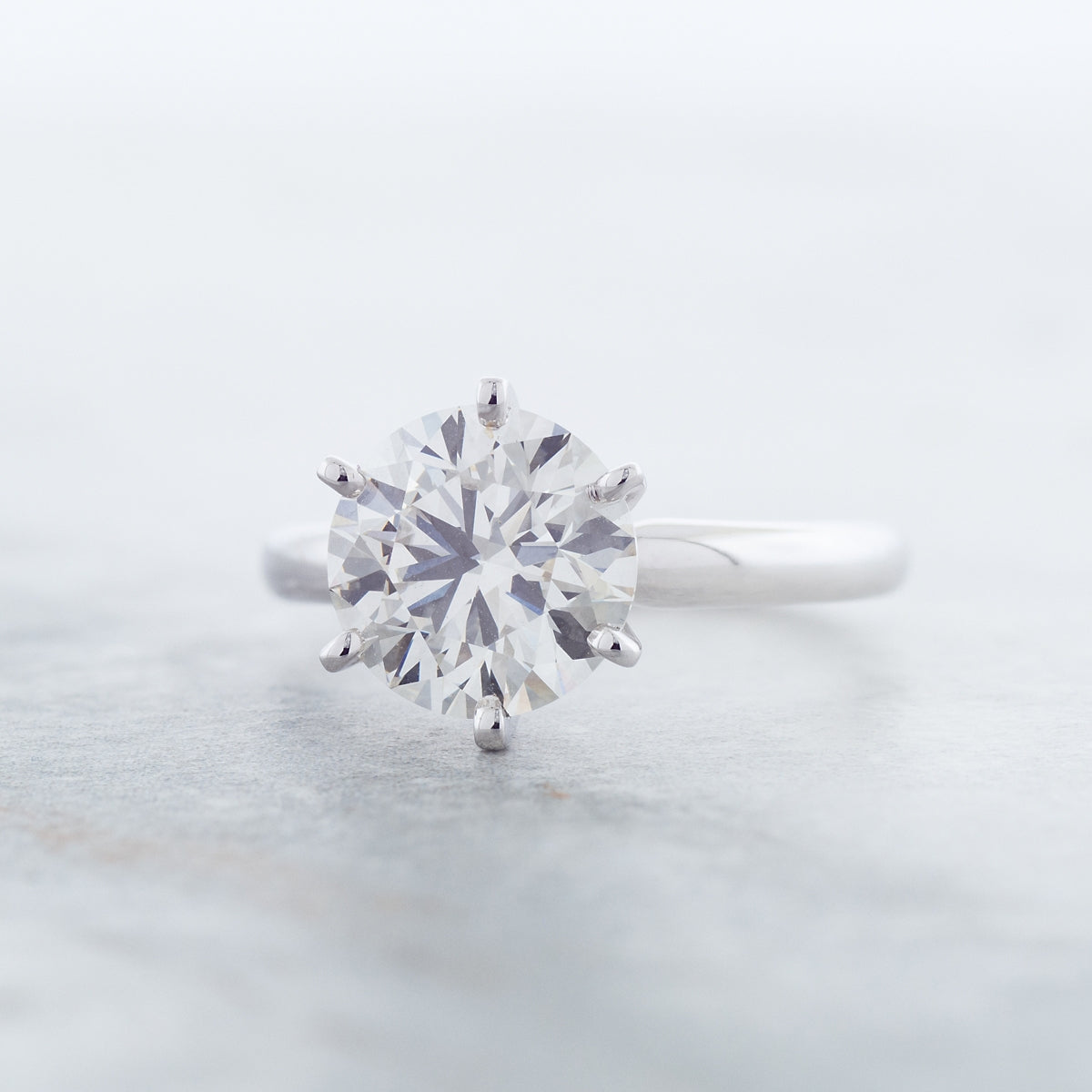 Adamante 3 ct. tw. Lab-Grown Round Brilliant Diamond Solitaire Engagement Ring in 14K White Gold side profile