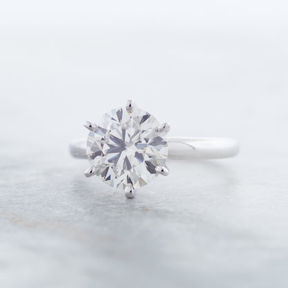 Adamante 3 ct. tw. Lab-Grown Round Brilliant Diamond Solitaire Engagement Ring in 14K White Gold side profile