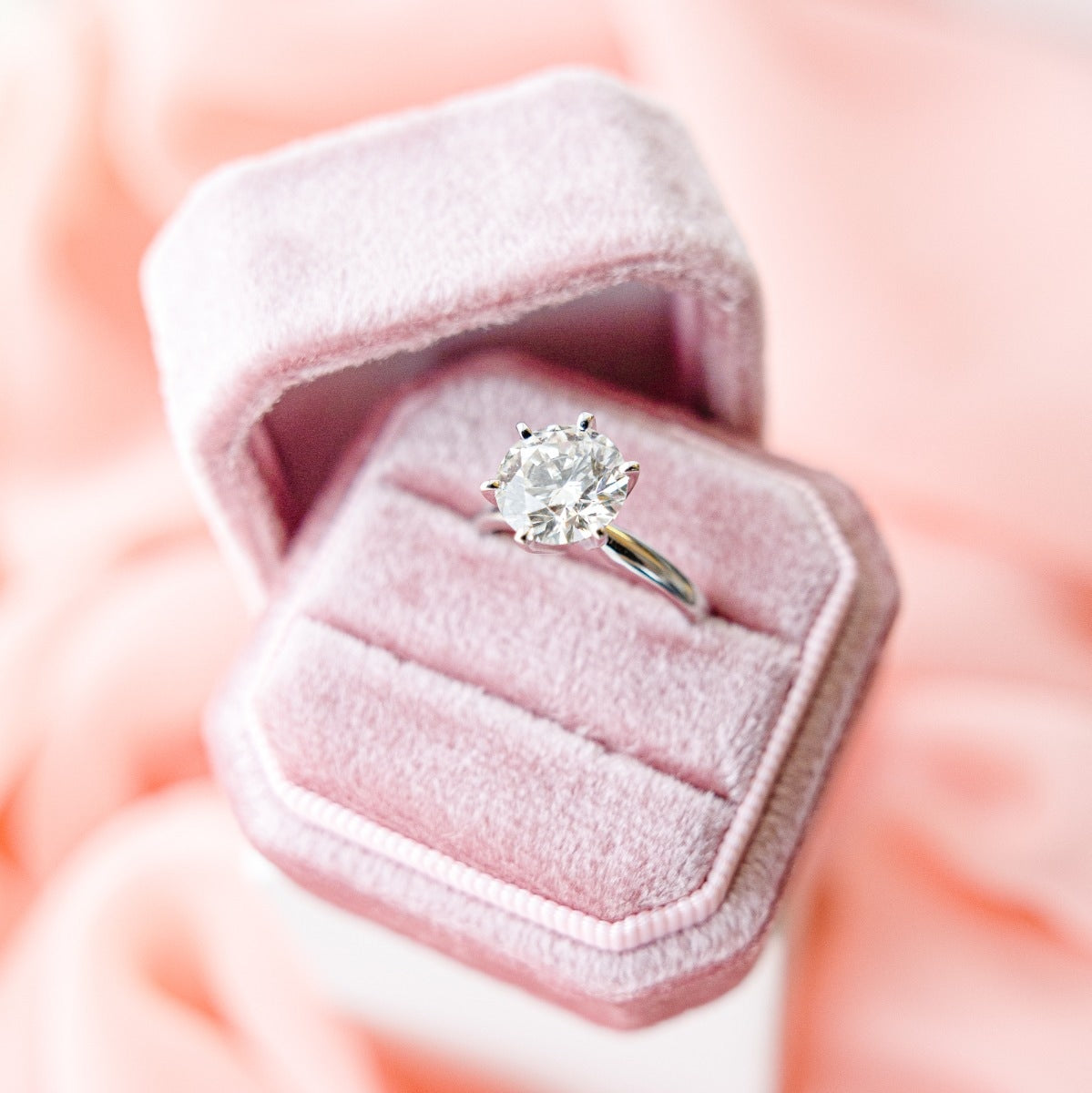 Adamante 3 ct. tw. Lab-Grown Round Brilliant Diamond Solitaire Engagement Ring in 14K White Gold full view