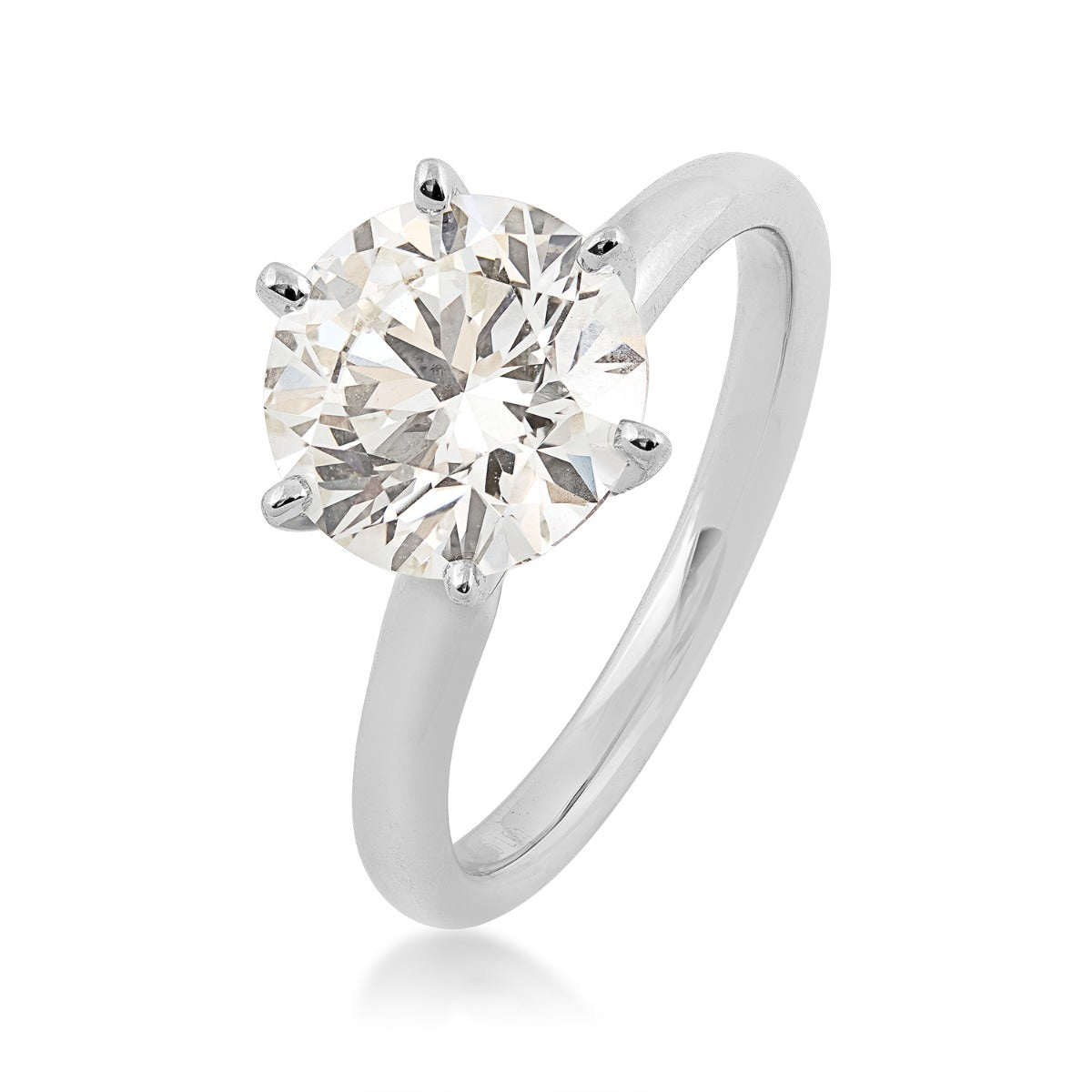Adamante 3 ct. tw. Lab-Grown Round Brilliant Diamond Solitaire Engagement Ring in 14K White Gold front view