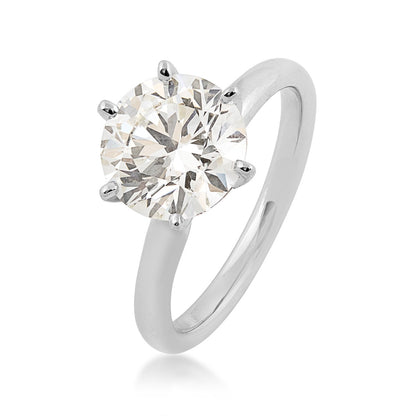 Adamante 3 ct. tw. Lab-Grown Round Brilliant Diamond Solitaire Engagement Ring in 14K White Gold front view