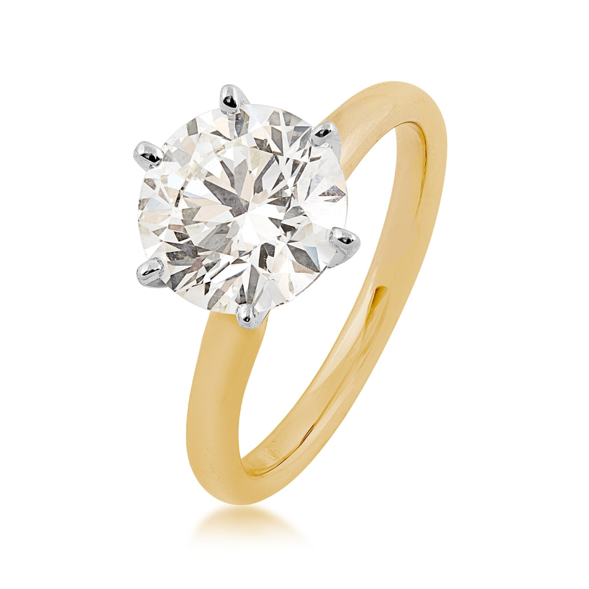 Adamante 3 ct. tw. Lab-Grown Round Brilliant Diamond Solitaire Engagement Ring in 14K Yellow Gold front view