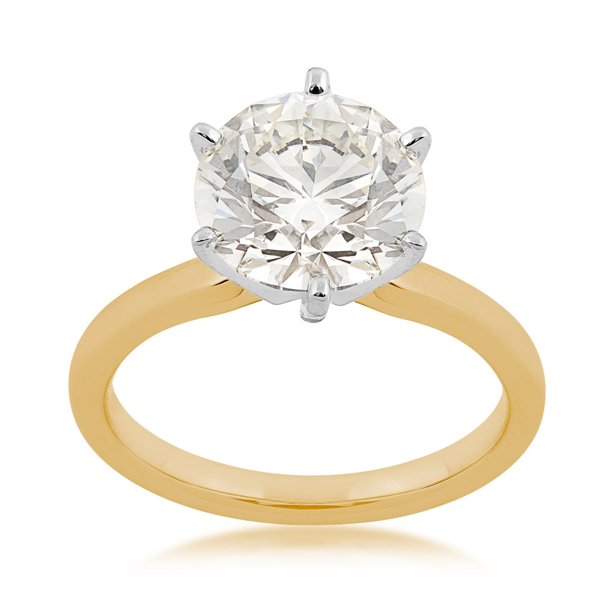 Adamante 3 ct. tw. Lab-Grown Round Brilliant Diamond Solitaire Engagement Ring in 14K Yellow Gold