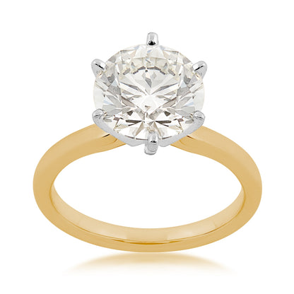 Adamante 3 ct. tw. Lab-Grown Round Brilliant Diamond Solitaire Engagement Ring in 14K Yellow Gold