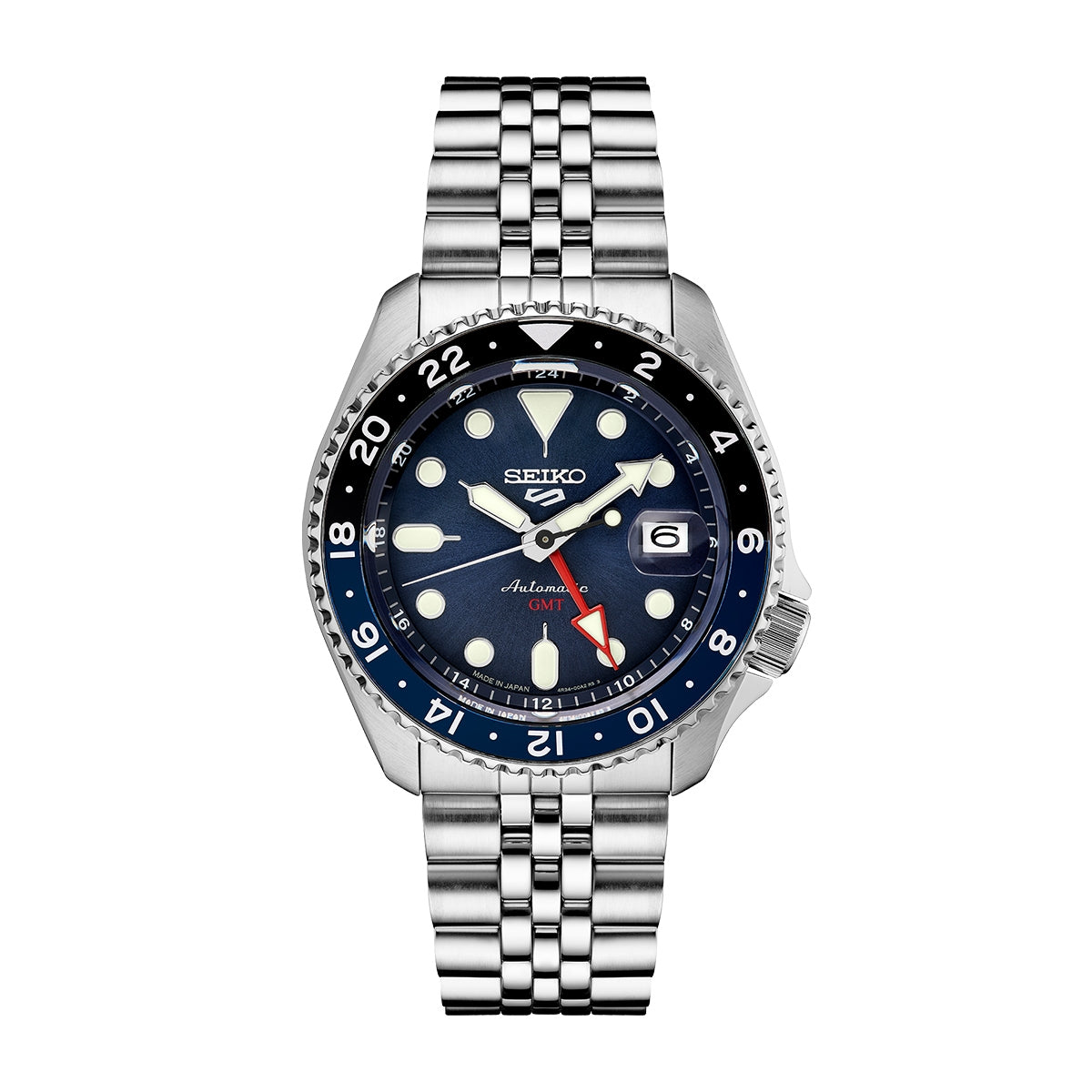 Seiko Men's 5 Sports SKX Series Automatic Stainless Steel Watch with Blue Dial & Black & Blue Bezel