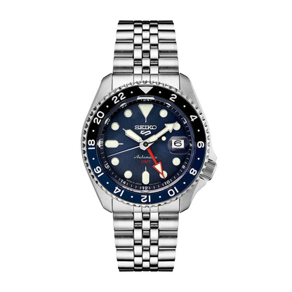 Seiko Men's 5 Sports SKX Series Automatic Stainless Steel Watch with Blue Dial & Black & Blue Bezel