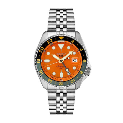 Seiko Men's 5 Sports SKX Automatic Stainless Steel Watch with Orange Dial