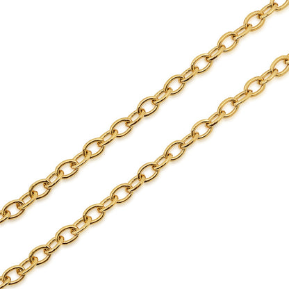 6.8mm 20-inch 14K Yellow Gold Filled Oval Cable Chain front view