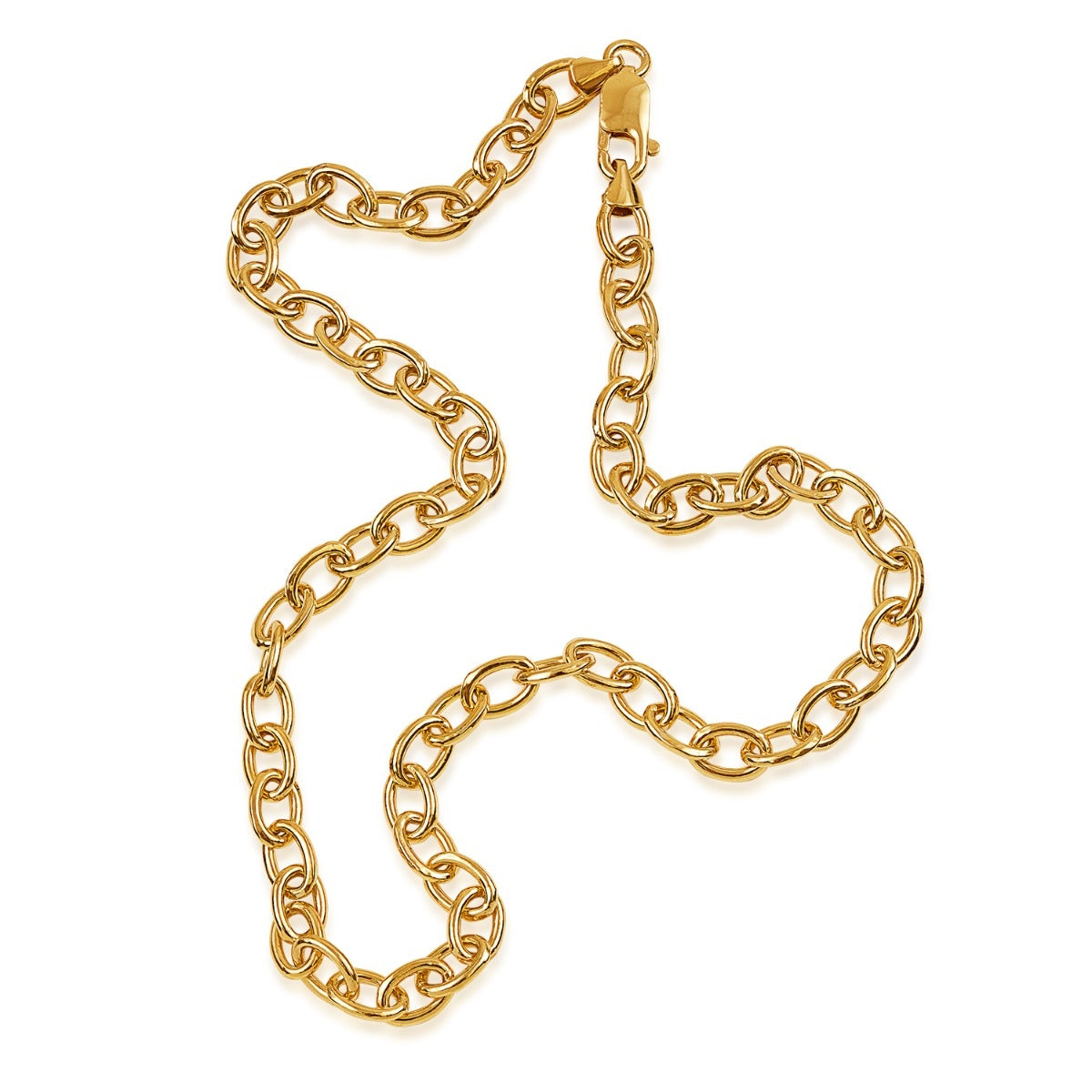 6.8mm 20-inch 14K Yellow Gold Filled Oval Cable Chain close-up detail