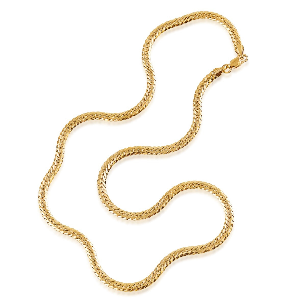 4.75mm 18-inch 14K Yellow Gold Filled Bombay Curb Chain close-up detail