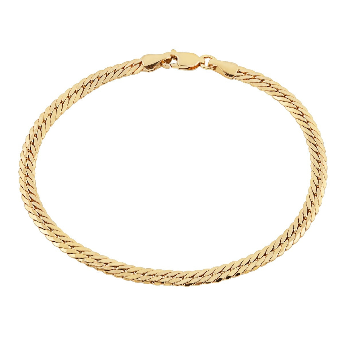 4.75mm 7.5-inch 14K Yellow Gold Filled Bombay Curb Chain Bracelet