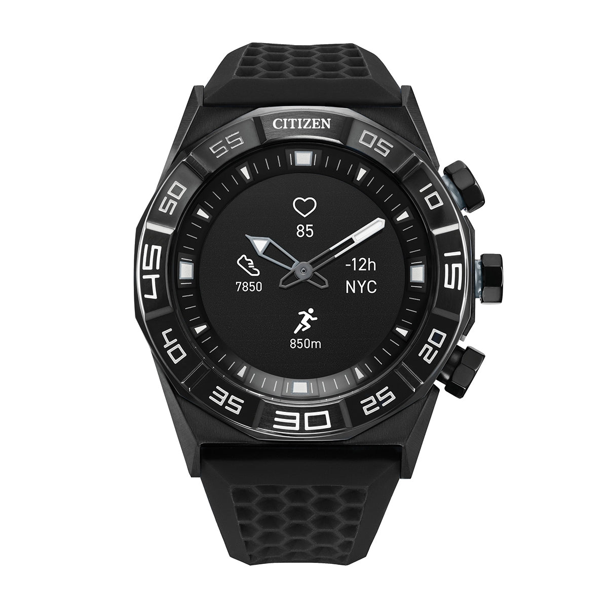 Citizen Hybrid Smartwatch with Black Dial & Black Silicone Strap