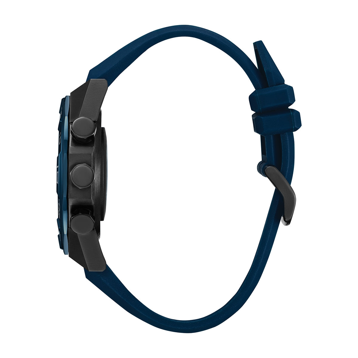 Citizen Hybrid Smartwatch with Black Dial & Blue Silicone Strap front view