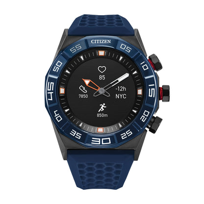 Citizen Hybrid Smartwatch with Black Dial & Blue Silicone Strap