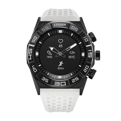 Citizen Hybrid Smartwatch with Black Dial & White Silicone Strap