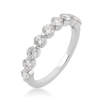 Adamante 1 ct. tw. Lab-Grown 9-Stone Diamond Shared Prong Anniversary Band in 14K White Gold front view