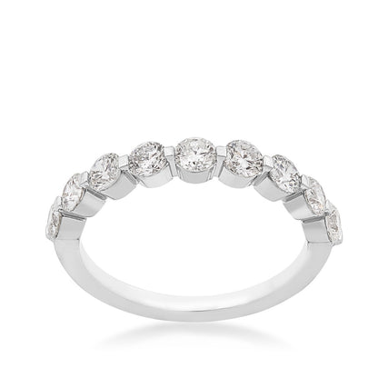 Adamante 1 ct. tw. Lab-Grown 9-Stone Diamond Shared Prong Anniversary Band in 14K White Gold