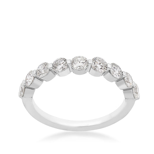 Adamante 1 ct. tw. Lab-Grown 9-Stone Diamond Shared Prong Anniversary Band in 14K White Gold