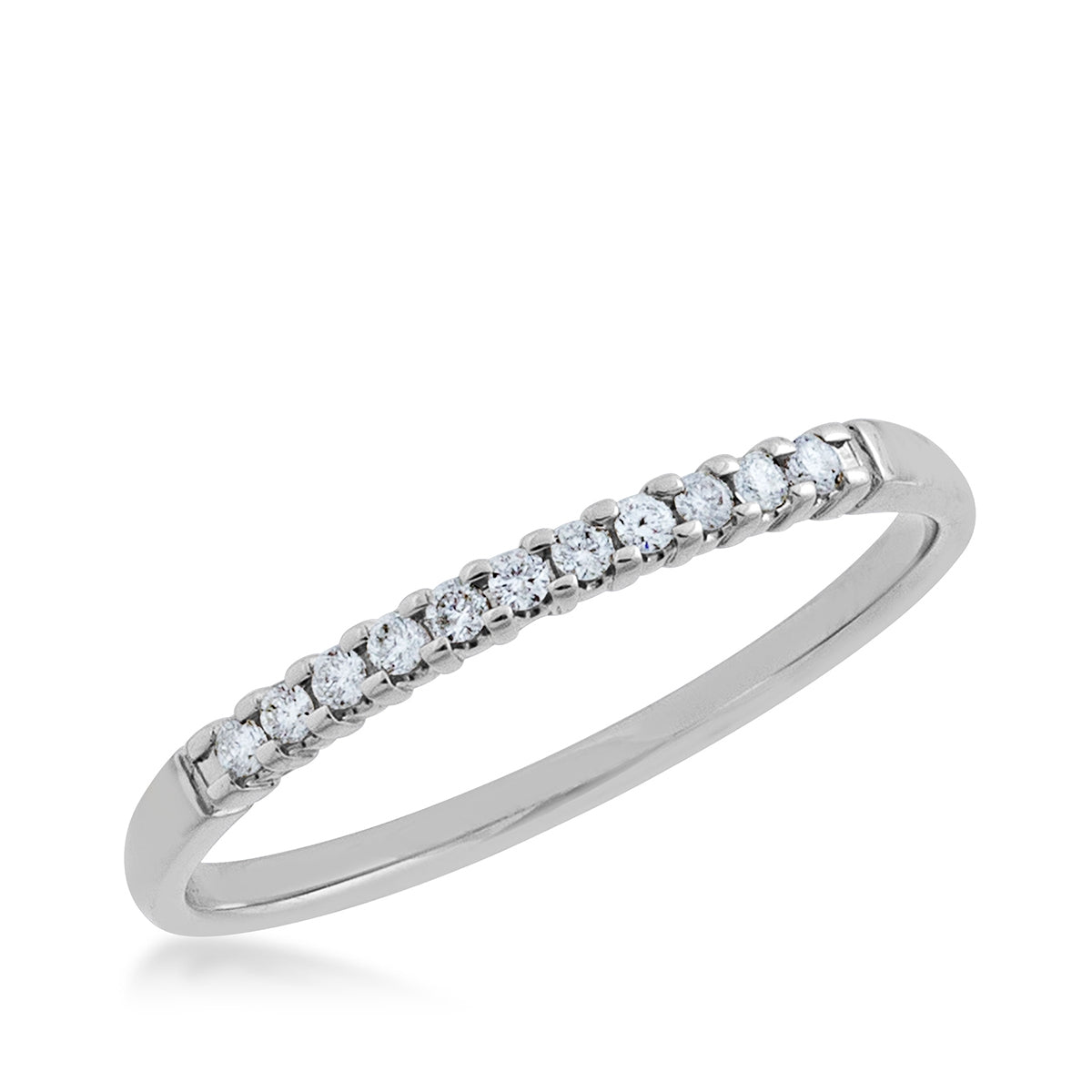 1/10 ct. tw. 10-Stone Diamond Band in 14K White Gold front view
