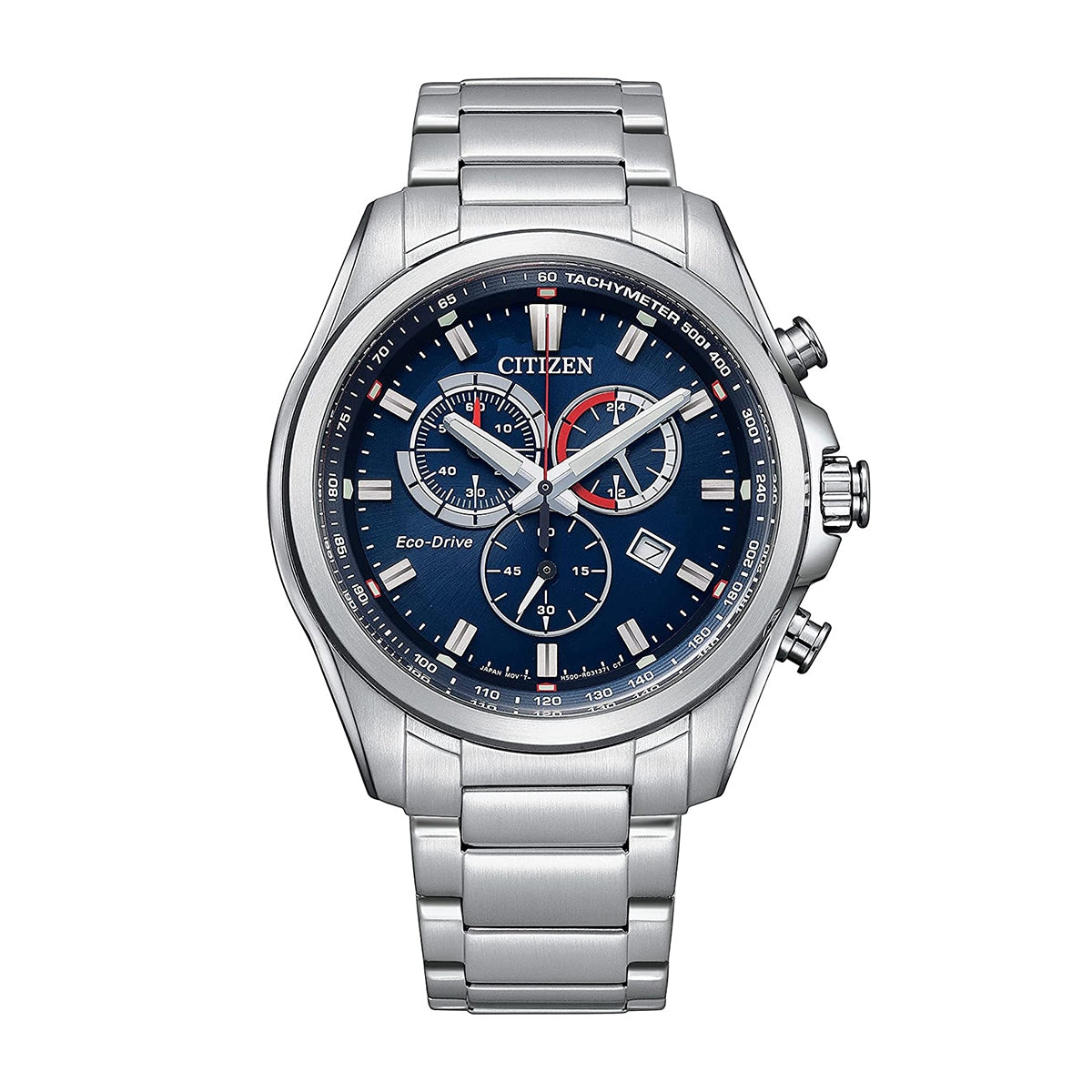 Citizen Eco-Drive Weekender Stainless Steel Watch with Blue Dial