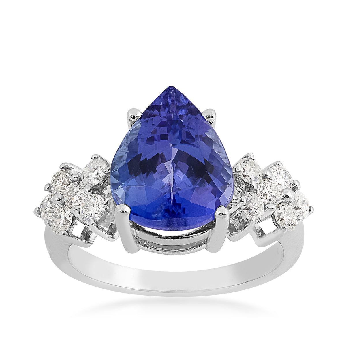Pear Tanzanite & 5/8 ct. tw. Diamond Ring in 14K White Gold