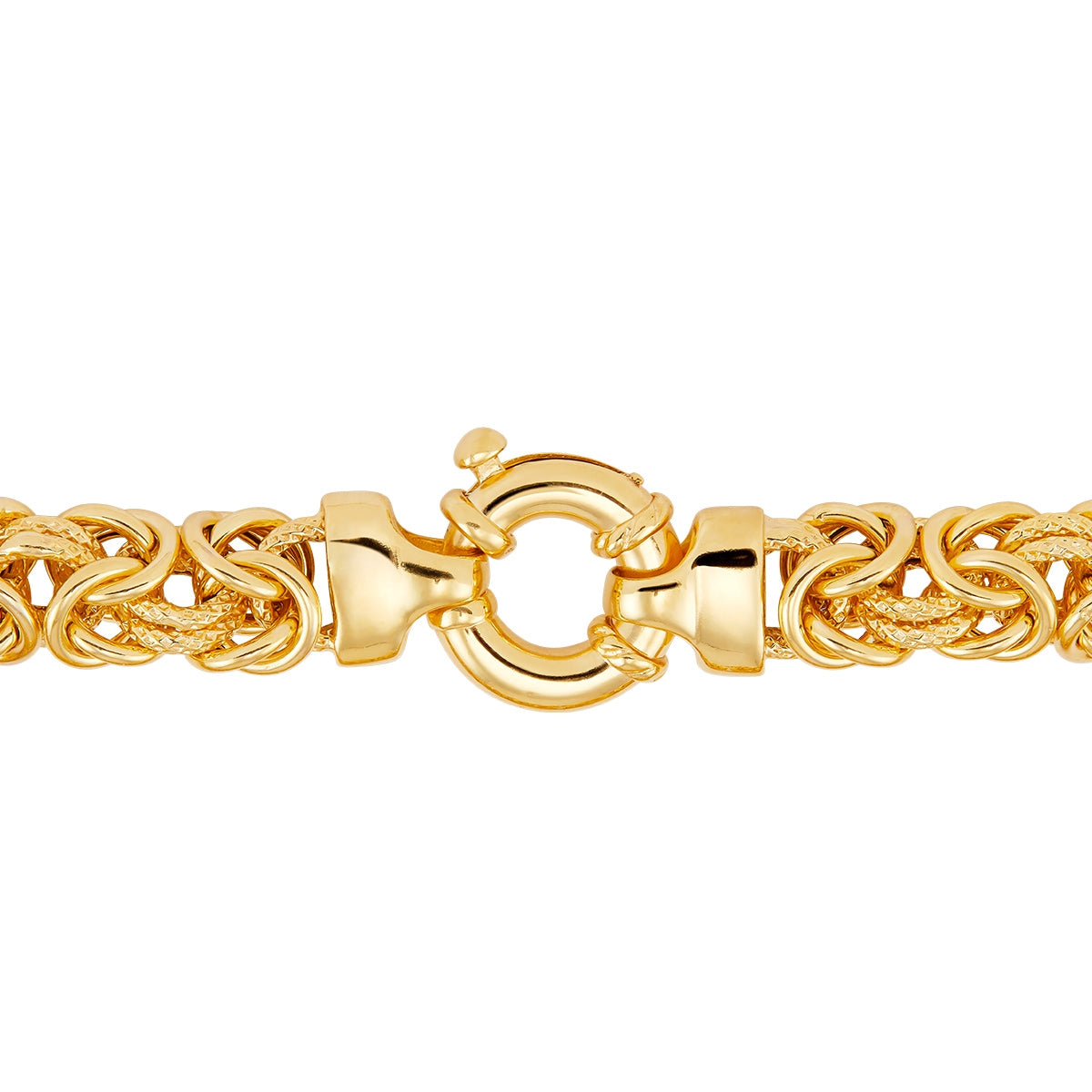 Byzantine Chain Bracelet in 14K Yellow Gold close-up detail