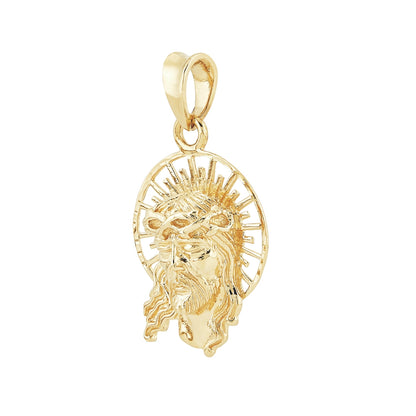 Jesus Pendant in 14K Yellow Gold front view