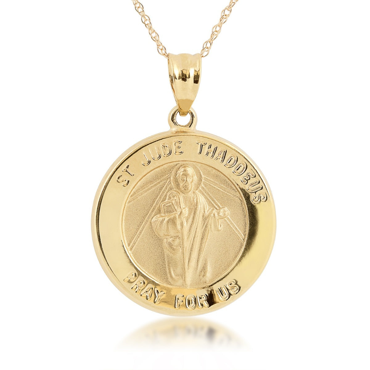 Saint Jude Medal Pendant in 14K Yellow Gold