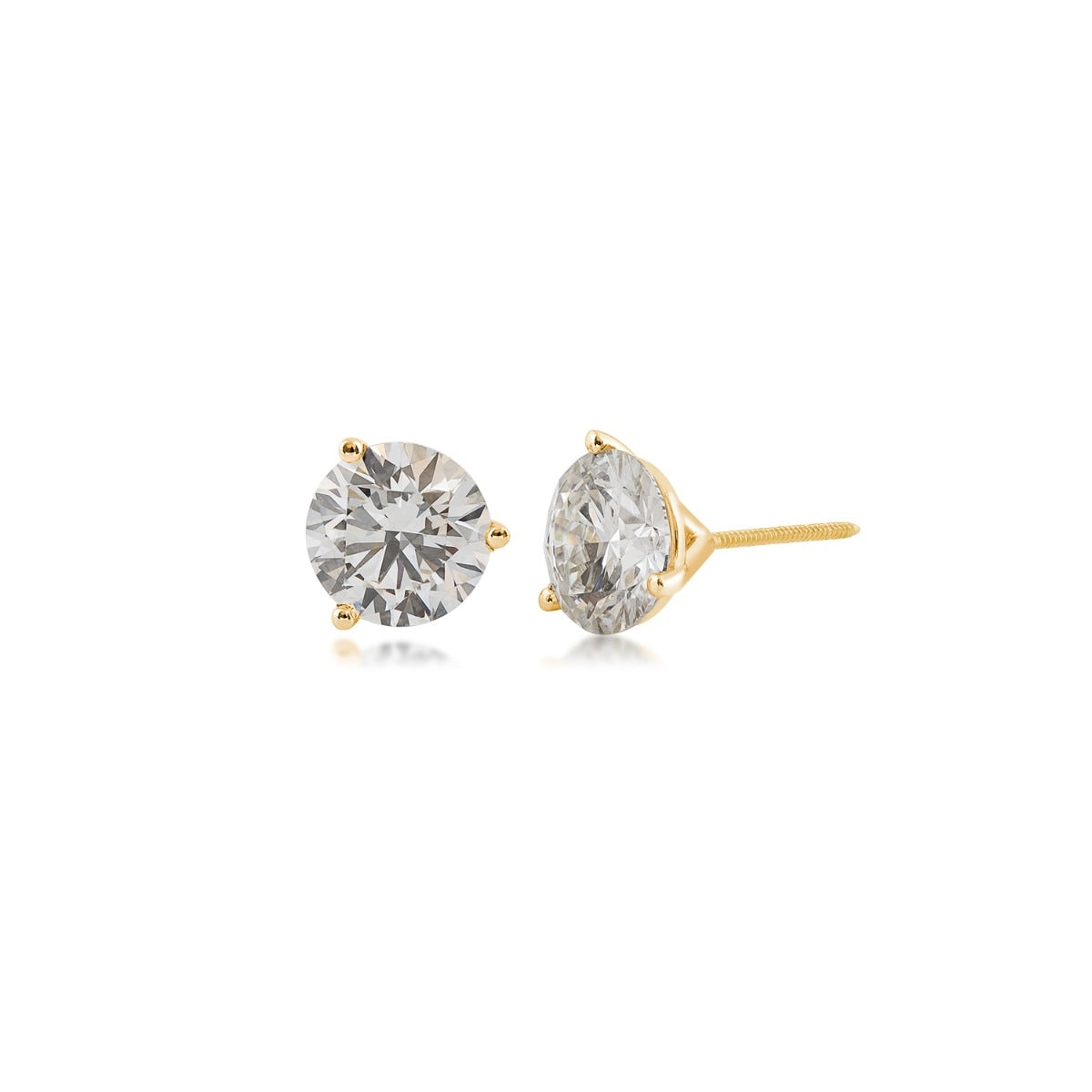 Adamante 5 ct. tw. Lab-Grown Round Brilliant Diamond Solitaire Martini Set Earrings in 14K Yellow Gold