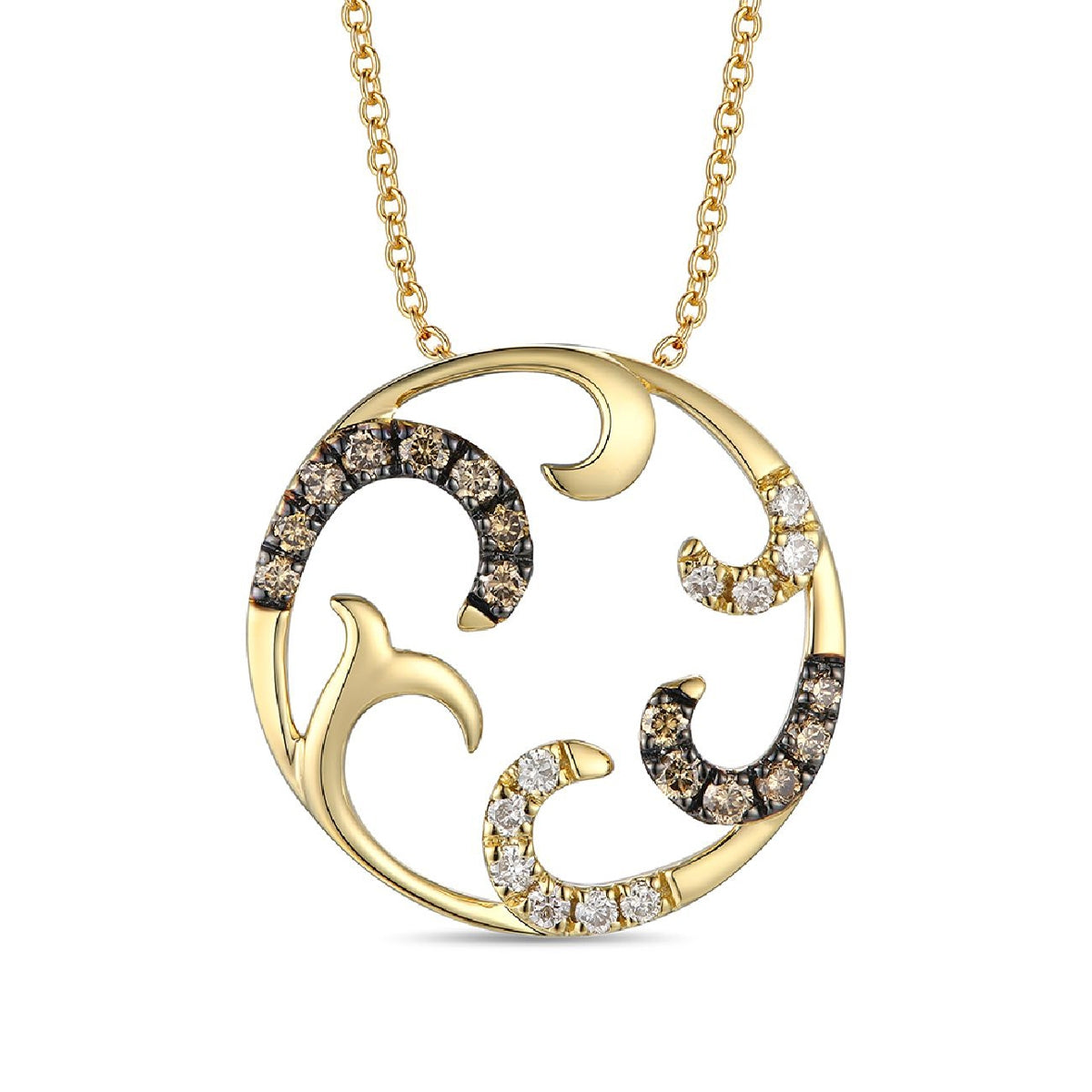 Le Vian 1/5 ct. tw. Chocolate & Nude Diamond Circle Pendant in 14K Honey Gold