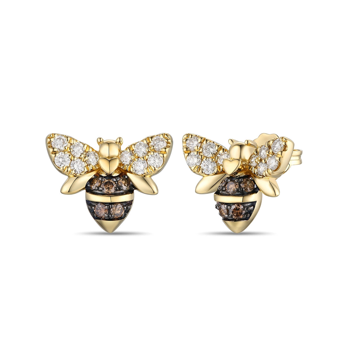 Le Vian 1/2 ct. tw. Nude & Chocolate Diamond Bee Earrings in 14K Honey Gold