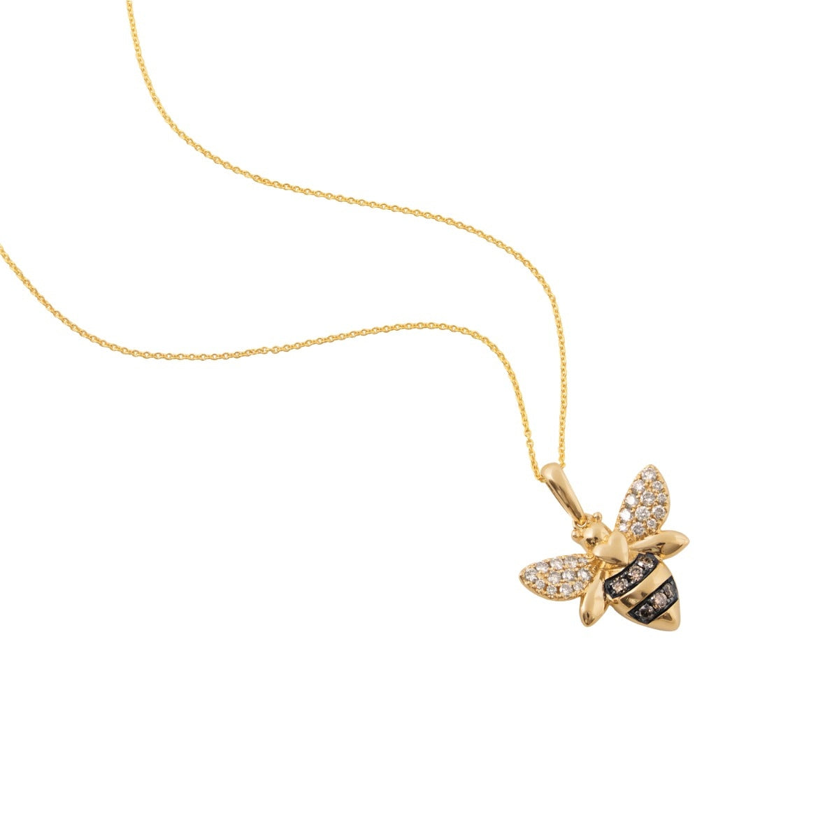 Le Vian 1/2 ct. tw. Nude & Chocolate Diamond Bee Pendant in 14K Honey Gold front view
