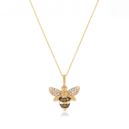 Le Vian 1/2 ct. tw. Nude & Chocolate Diamond Bee Pendant in 14K Honey Gold