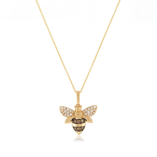 Le Vian 1/2 ct. tw. Nude & Chocolate Diamond Bee Pendant in 14K Honey Gold