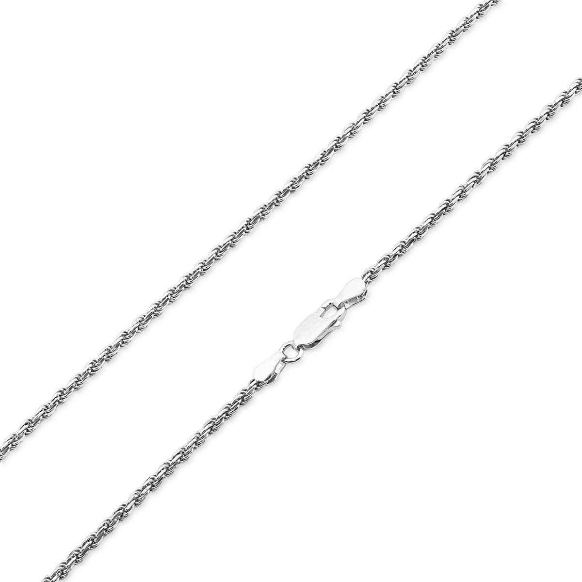 2.2mm 18-inch Rope Chain in Sterling Silver front view