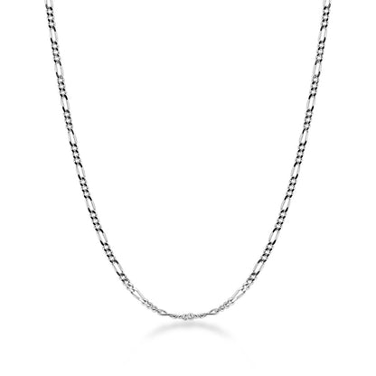 1.4mm 22-inch Adjustable Figaro Chain in Sterling Silver