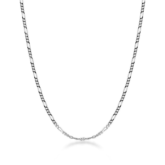 1.4mm 22-inch Adjustable Figaro Chain in Sterling Silver