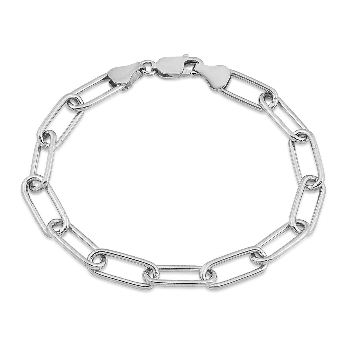 6mm 7.5-inch Paperclip Chain Bracelet in Sterling Silver