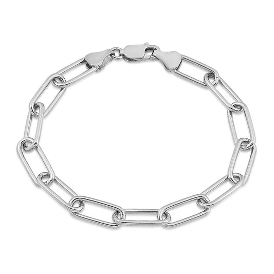 6mm 7.5-inch Paperclip Chain Bracelet in Sterling Silver