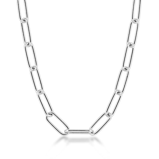 6mm 20-inch Paperclip Chain Necklace in Sterling Silver