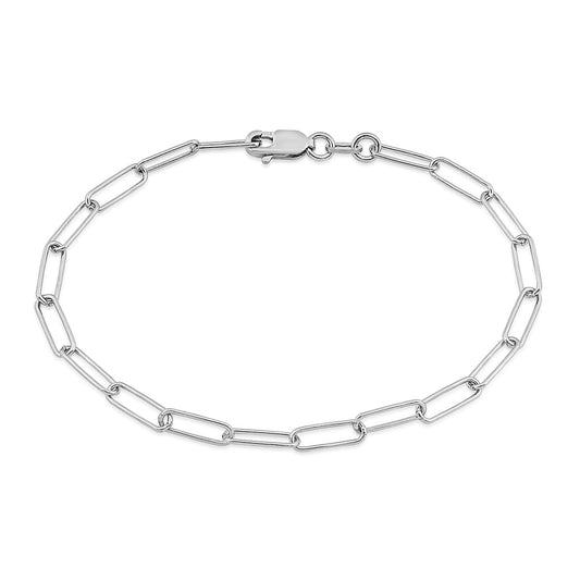 3.5mm 7.5-inch Paperclip Chain Bracelet in Sterling Silver